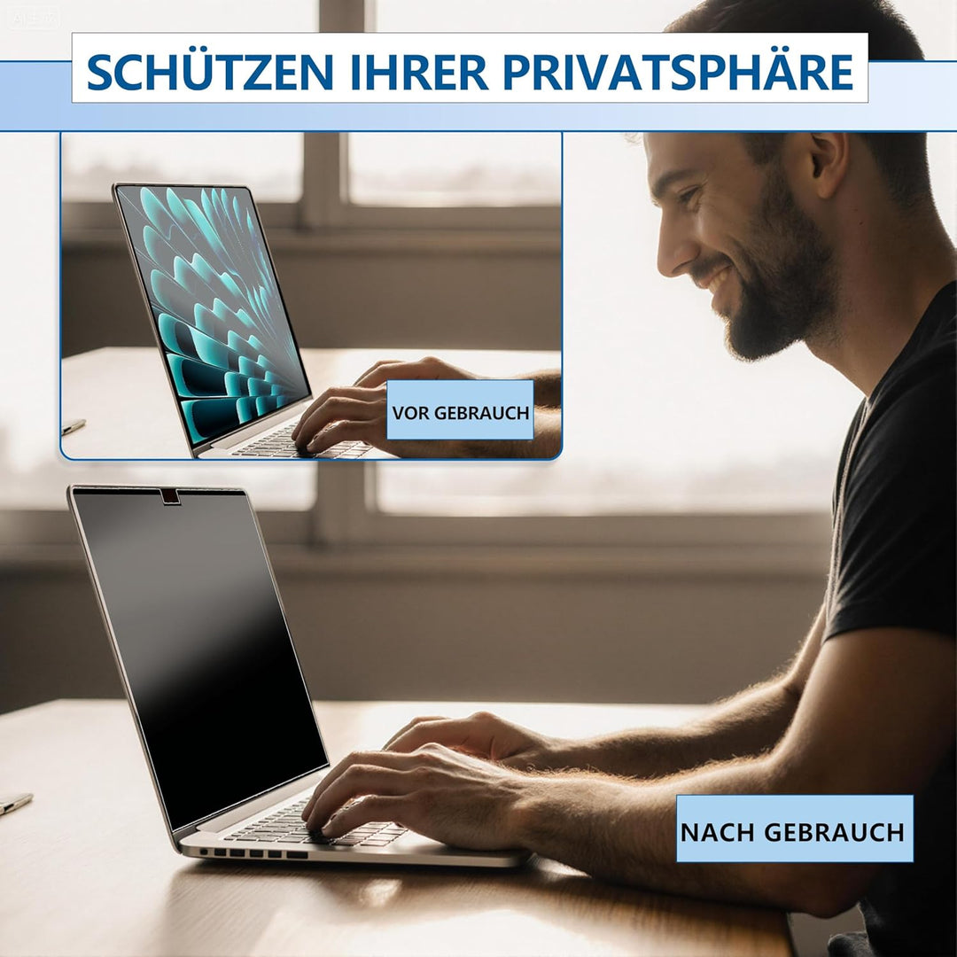Magnetischer Blickschutzfolie für Macbook Air 15 Zoll (2023–2025, M2, M3, M4), Abnehmbarer Sichtschu
