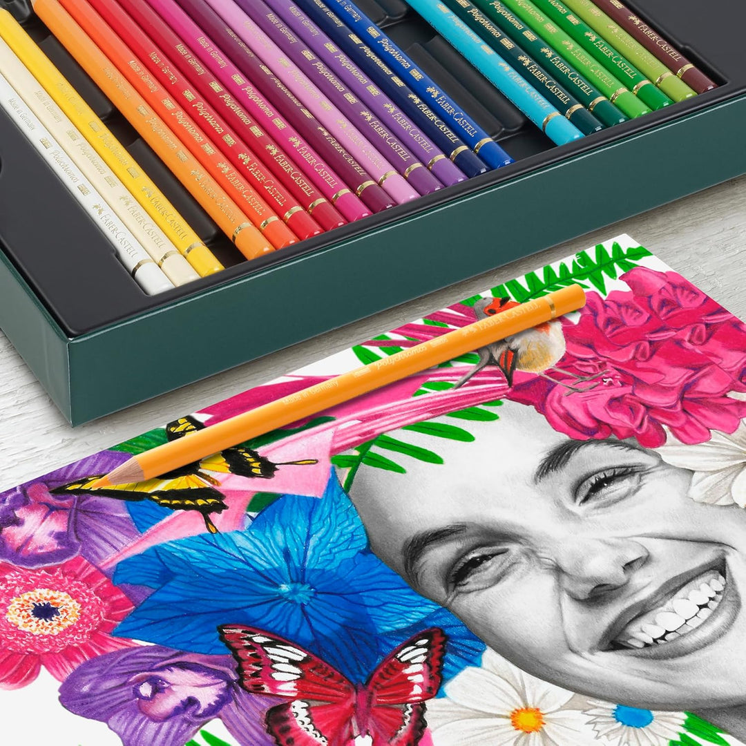 FABER-CASTELL 210053 - Zeichenset 40-teilig mit Polychromos Buntstifte und Bleistifte Pitt Graphite
