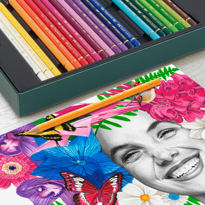 FABER-CASTELL 210053 - Zeichenset 40-teilig mit Polychromos Buntstifte und Bleistifte Pitt Graphite