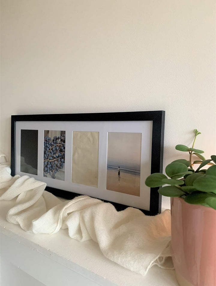 Deknudt Rahmen S66Ka4-13.0X18.0 Bilderrahmen Schwarz, 4 Bilder Vertikal