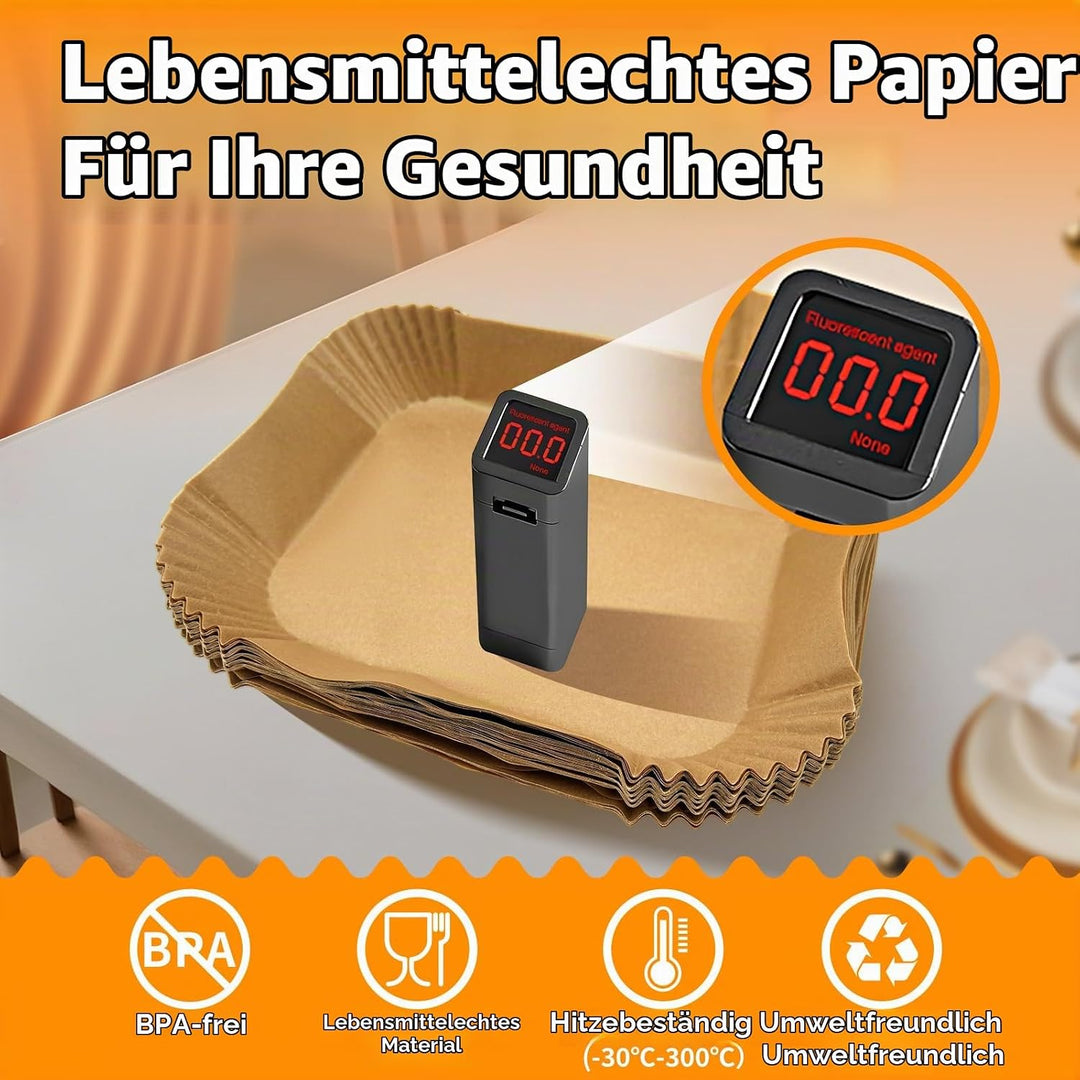 160 Stück Backpapier für Heissluftfritteuse Ninja AF500EU AF500EUCP 10.4L, Cecotec 9000, COSORI Twin