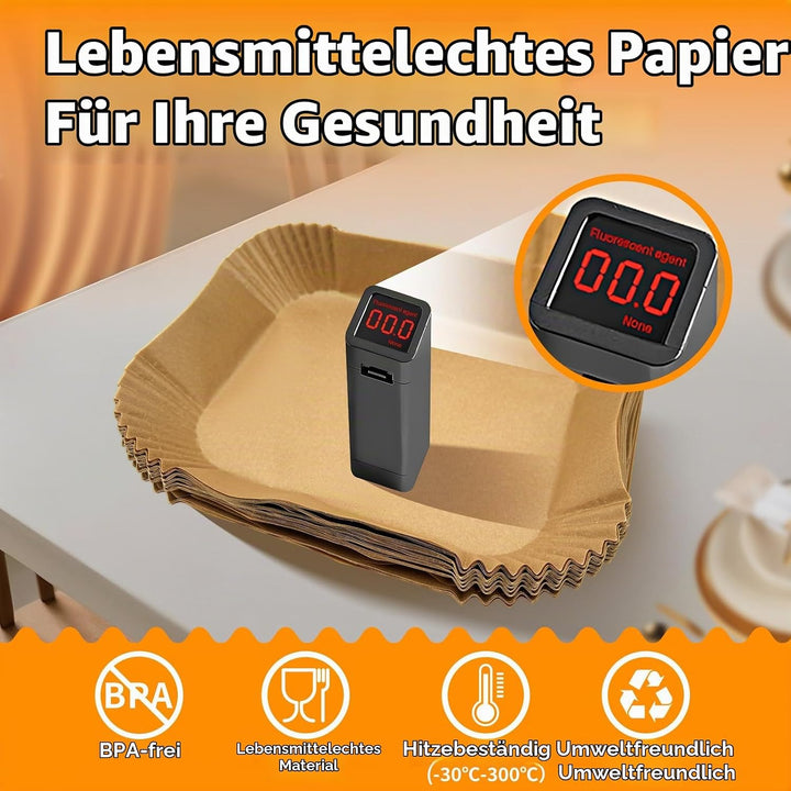 160 Stück Backpapier für Heissluftfritteuse Ninja AF500EU AF500EUCP 10.4L, Cecotec 9000, COSORI Twin