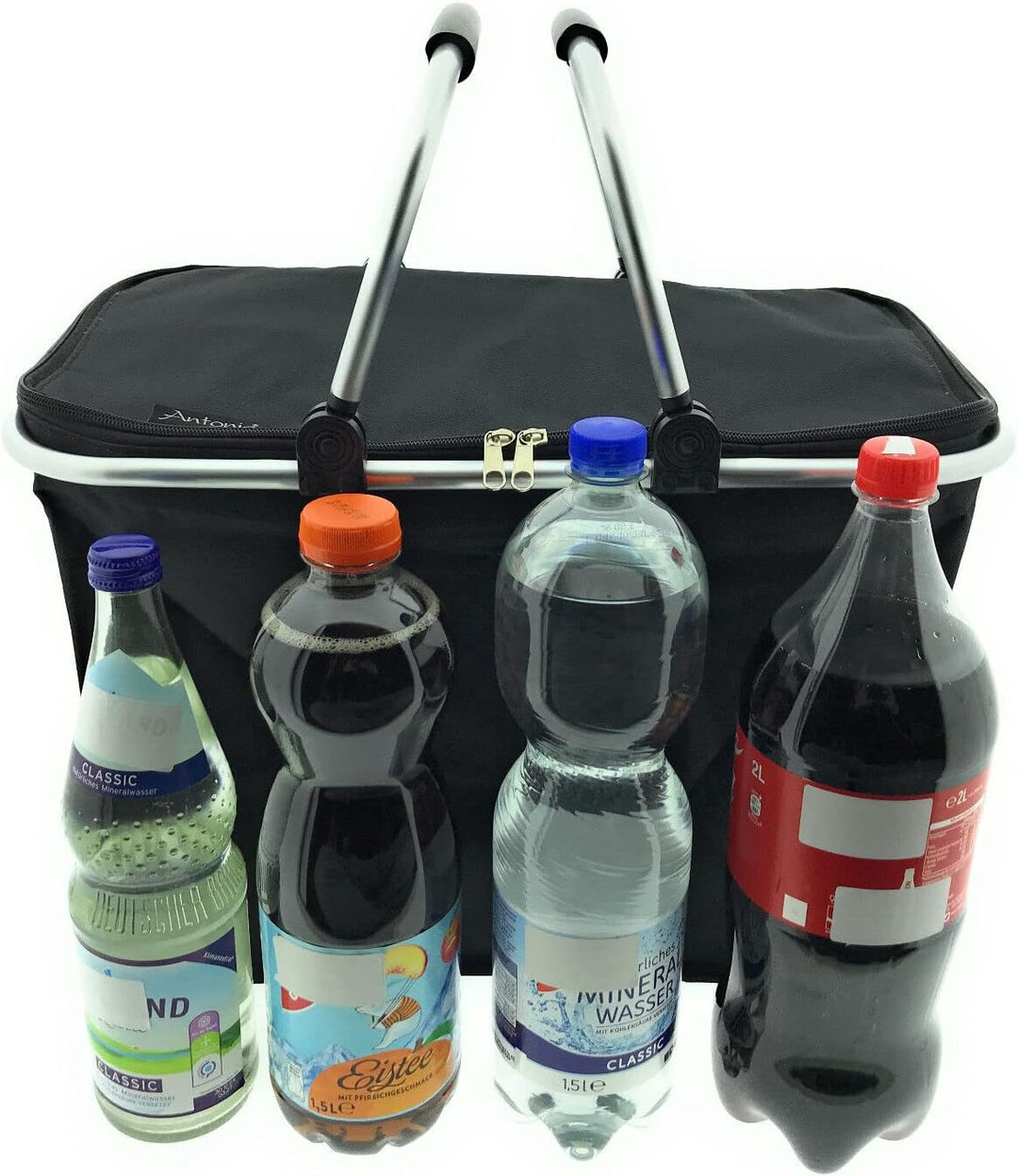 XXL Kühltasche Thermo Einkaufskorb Picknick Kühlbox Campingtasche faltbar stabil Rot Schwarz Grün, S
