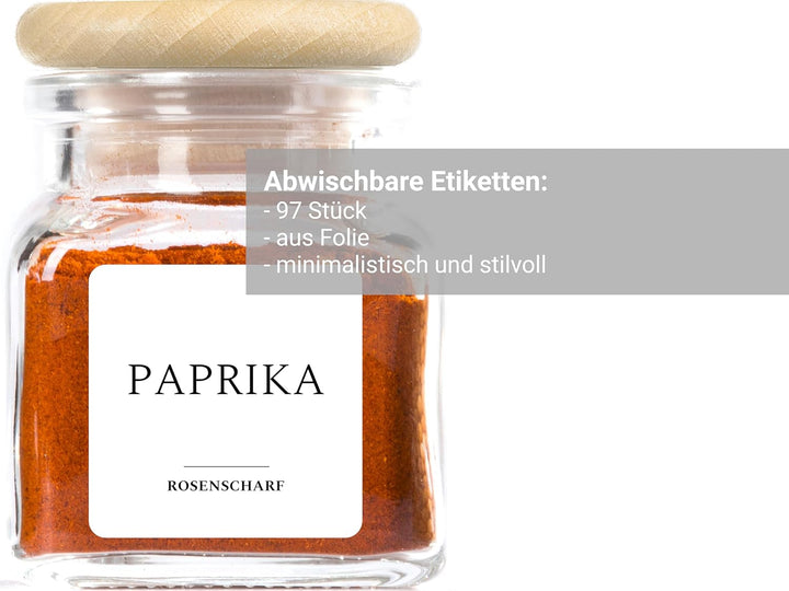 Giessle® 30x kleine 7,5cm hohe Gewürzgläser mit Deckel aus Holz Gewürzgläschen Set Gewürzdosen klein