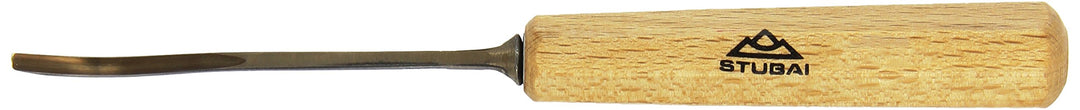 STUBAI Stemmeisen Stechbeitel Serie 52 - Form 26 | Gekröpftes Hohleisen 3 mm, mit Holzgriff, zum Vor