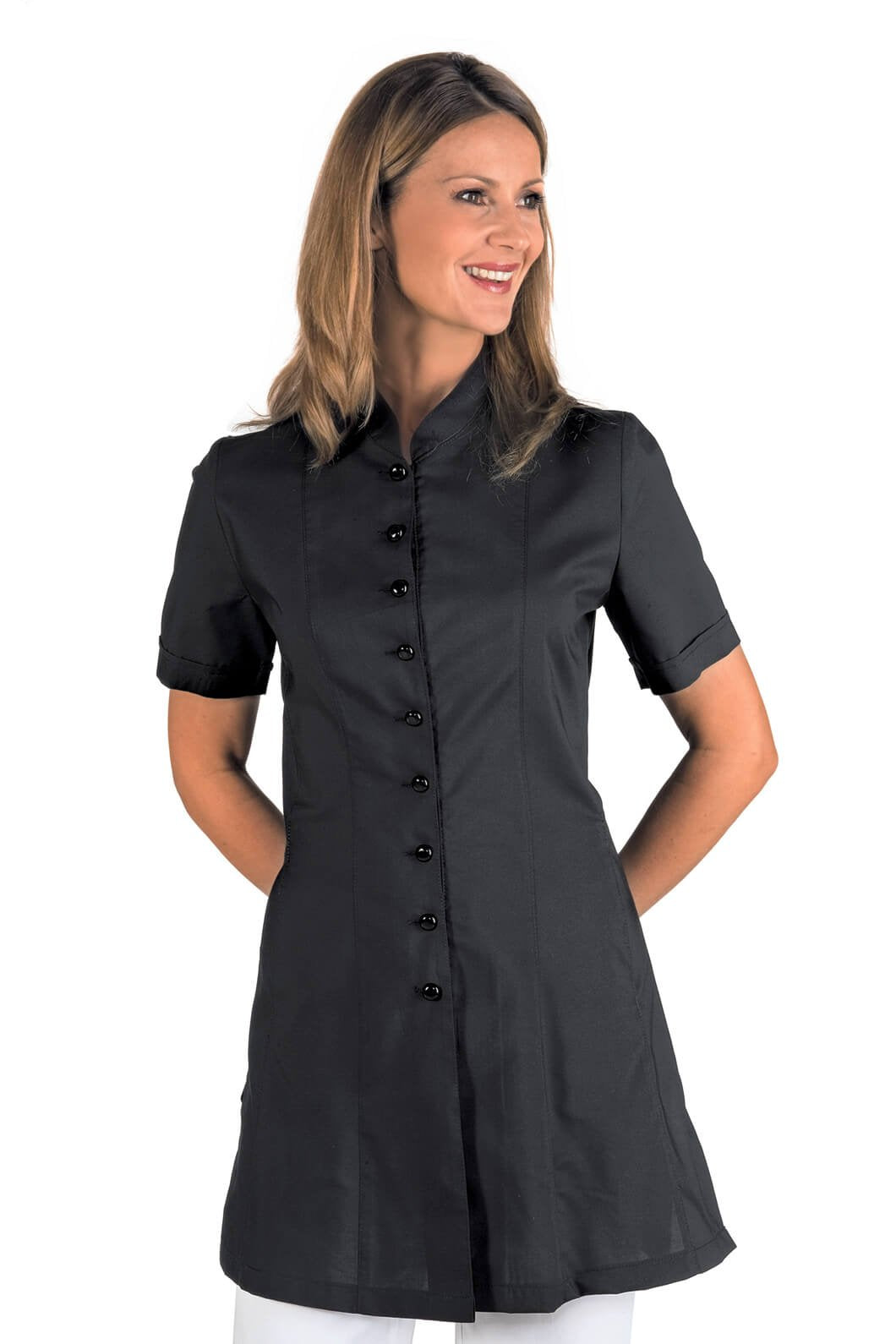 Robinson Damen Kasack LUNA kurzarm schwarz Grösse M