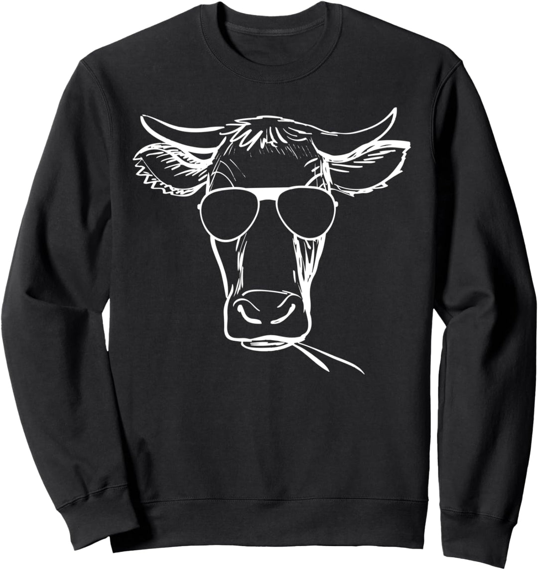 Lustiger Kuhkopf mit Milchkuhkopf, Kuhbauer, Bauernhof, Landwirtschaft Sweatshirt