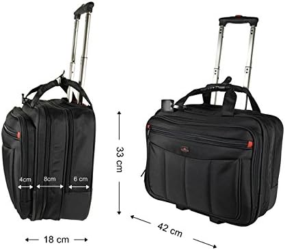 Trolley, Businesskoffer, Aktenkoffer, Pilotenkoffer, Aktentrolley mit Laptopfach, Dokumentasche, Han