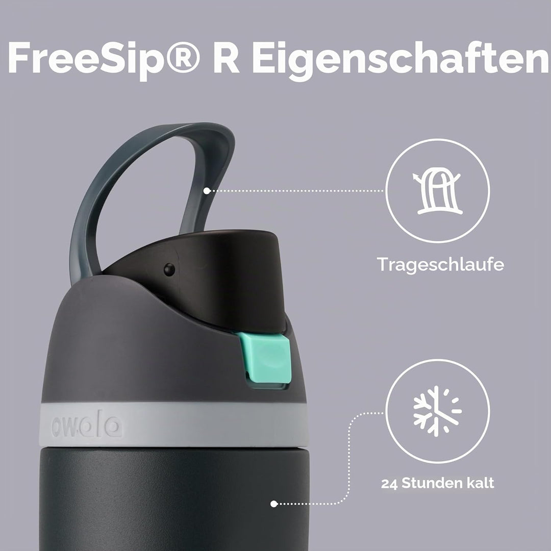 Owala FreeSip Isolierte Edelstahl Trinkflasche mit Strohhalm, 710 ml – BPA-frei, optimal für Sport,