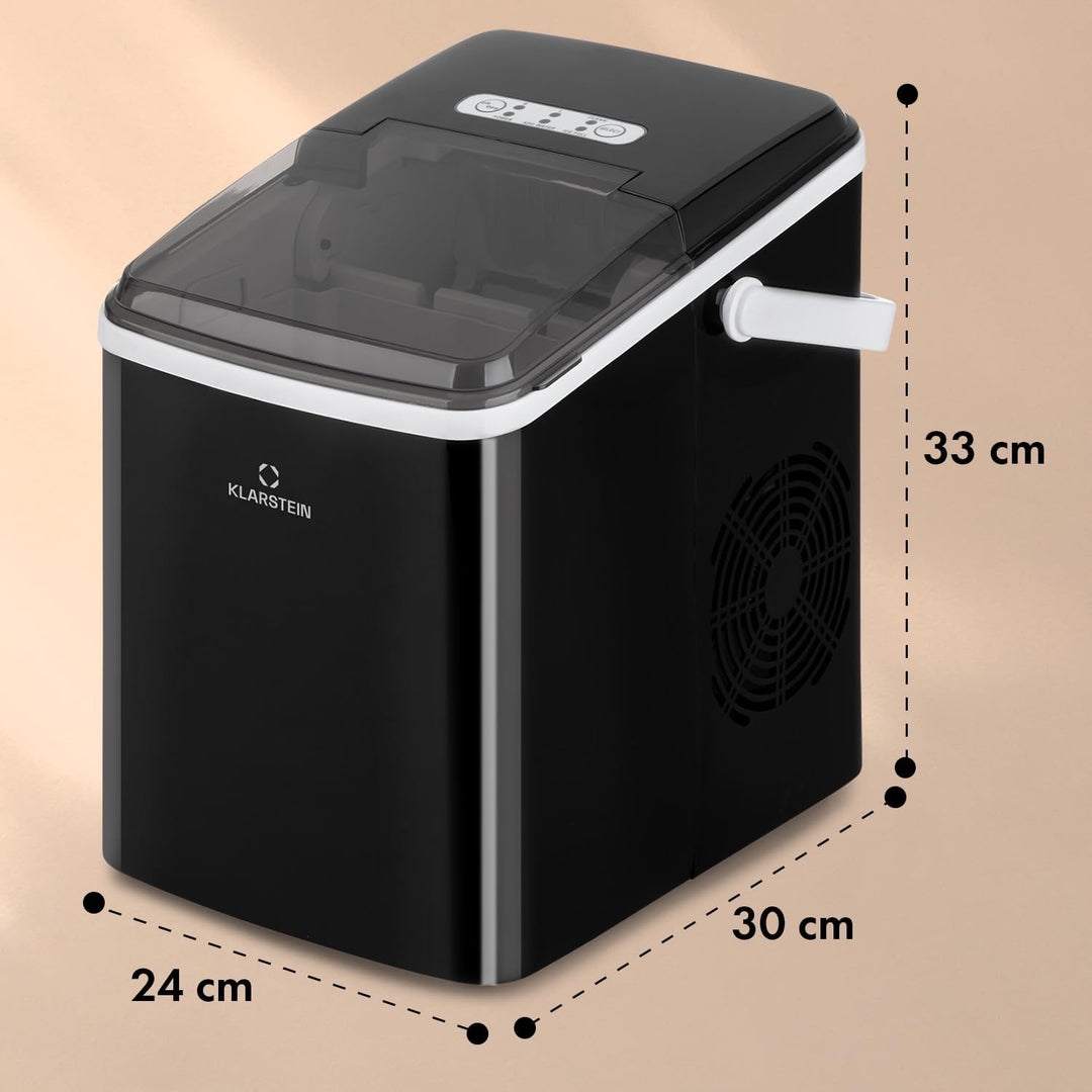Klarstein Arctic Porter Eiswürfelmaschine, 12kg/24h, 2 Grössen, Produktionszeit: 8 Minuten, Eiswürfe
