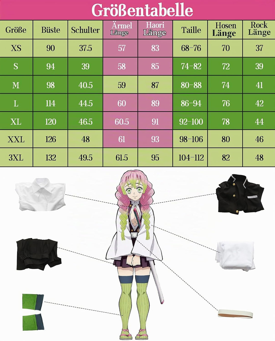 FCCAM Agatsuma Zenitsu Cosplay Kimono Vollständiger Satz Anime Zenitsu Cosplay Kostüm Erwachsene Wei