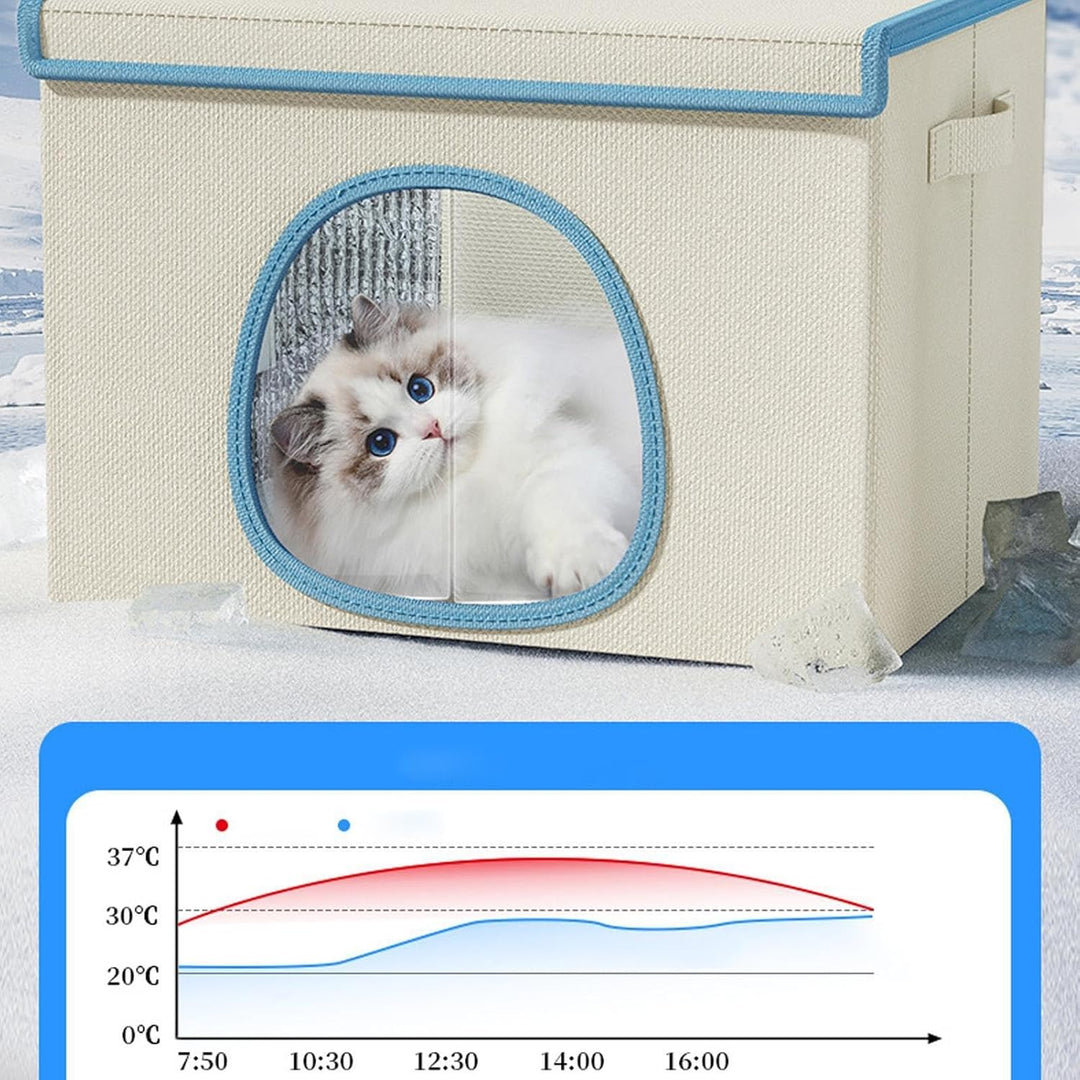 Kühlendes Katzenhaus Für Den Sommer - Hundenest Mit 6 Kühlakkus | -Abkühlhöhle | für Trainer Wohnung