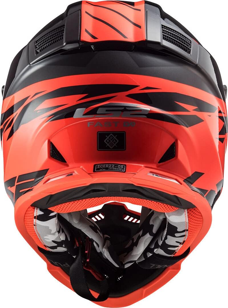 LS2 Herren Fast Evo Roar Motorradhelm, Mattschwarz rot, XS