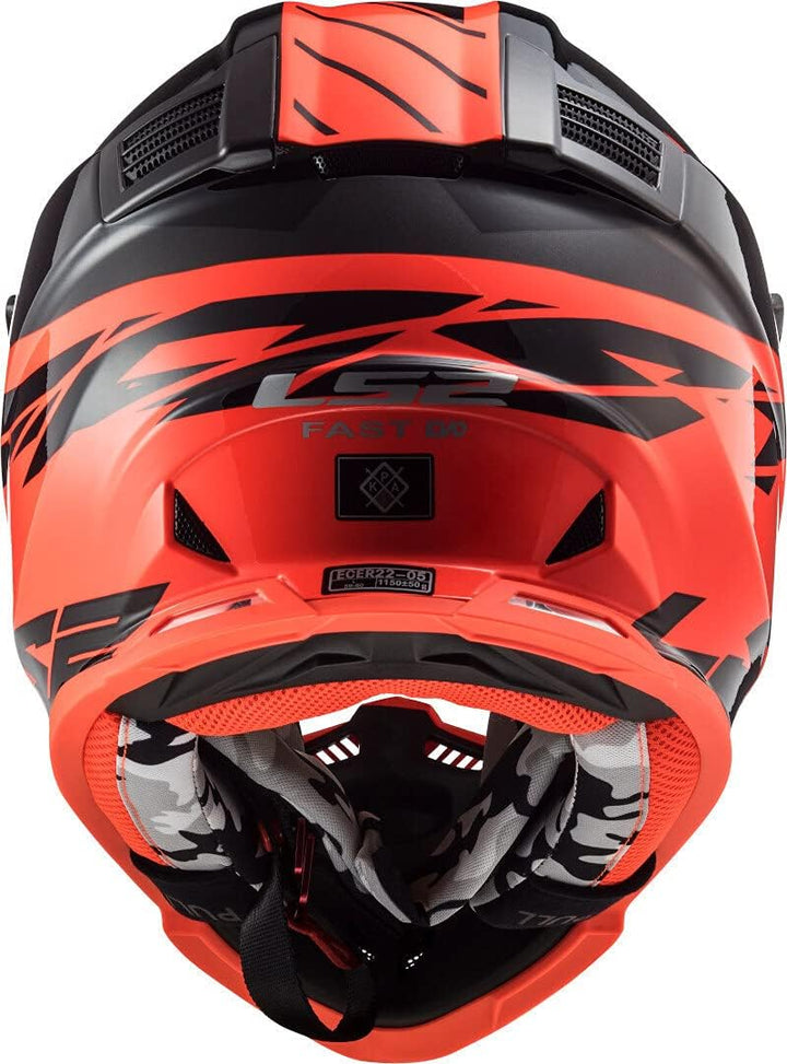 LS2 Herren Fast Evo Roar Motorradhelm, Mattschwarz rot, XS