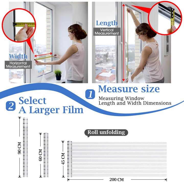Lifetree Fensterfolie mit Streifen Sichtschutzfolie Selbstklebend Milchglasfolie ohne Klebstoff Funk