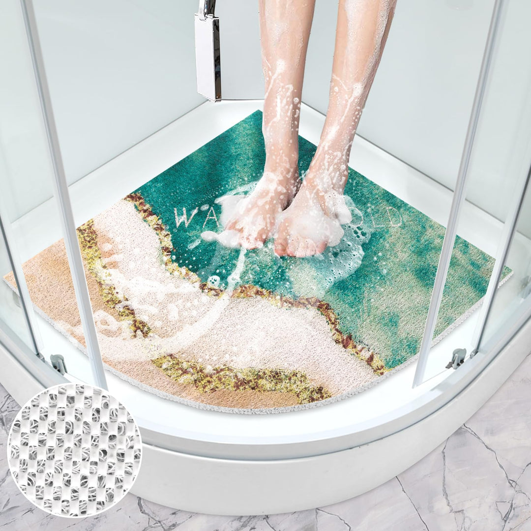 Mofonky Duschmatte rutschfest Antirutschmatte Dusche: 70 x 70 cm Gross Eckduschmatte Dreieckig Dusch