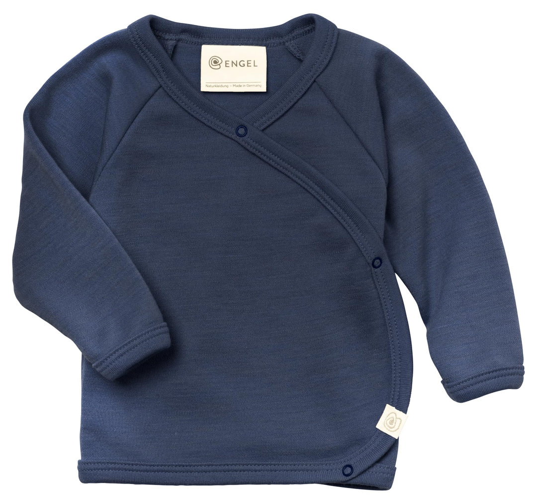 Engel Natur | Baby Wickel-Shirt | 70% Wolle (Bio, 30% Seide | Mit Druckknöpfen (DE/NL/SE/PL, Numeris