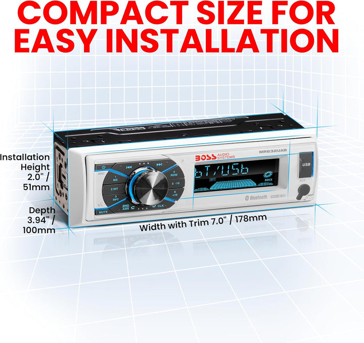 BOSS Audio Systems mr632uab 200 W Bluetooth weiss Empfangsgerät für digitale Instrumente, Empfangsge