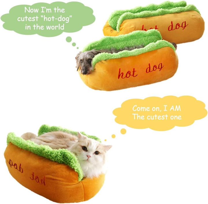 Hotdog Haustier-Hundebett, warmes Hundehütte, Katzennest, waschbar, abnehmbares Katzensofa