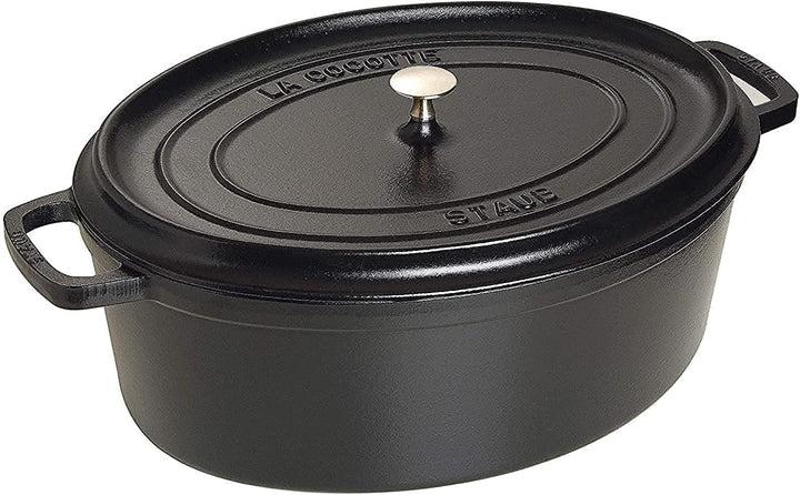 STAUB Gusseisen Bräter/Cocotte, Oval 31 cm, 5,5 L, Aromaregen Funktion, Für alle Herdarten geeignet,