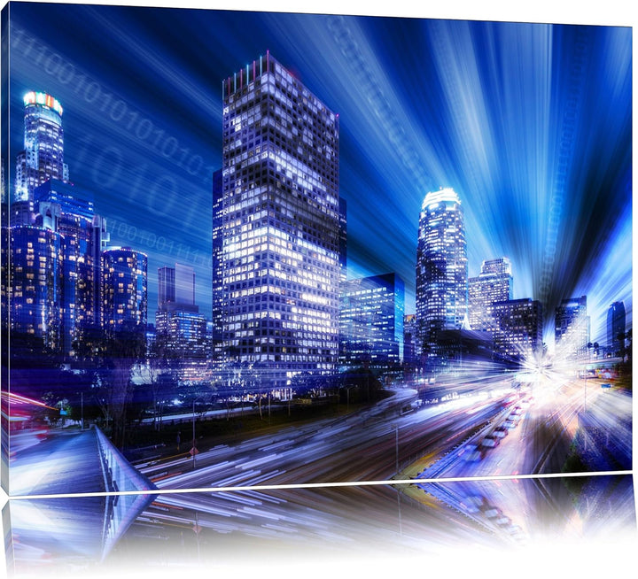 Dark Los Angeles MatrixFormat: 100x70auf Leinwand, XXL riesige Bilder fertig gerahmt mit Keilrahmen,