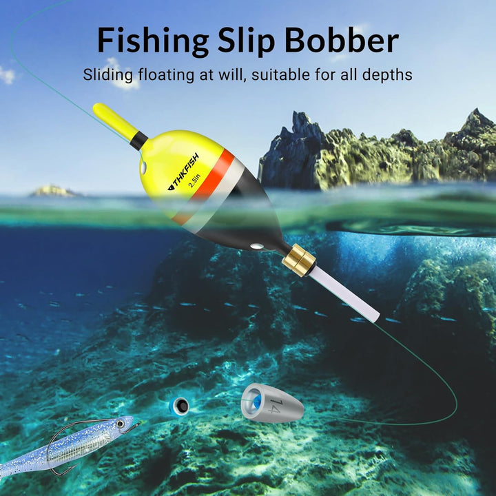 THKFISH Angelposen Set, 5 Stück Holz Posen Angeln, Schwimmer Angeln Bobber Float mit Verstellbarer M
