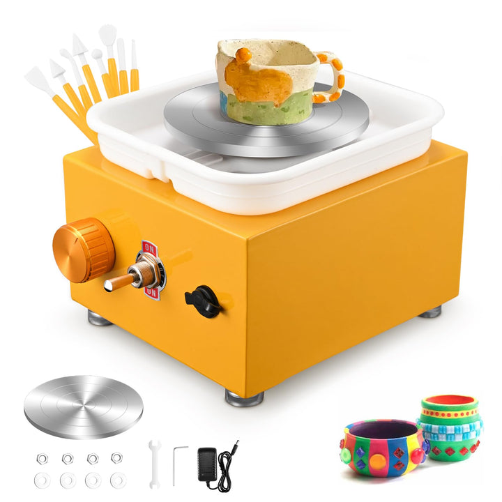 Mini Elektrisch Töpfermaschine, Couleeur 2000RPM 10/6.5CM Einstellbare Geschwindigkeit Metall-Drehte