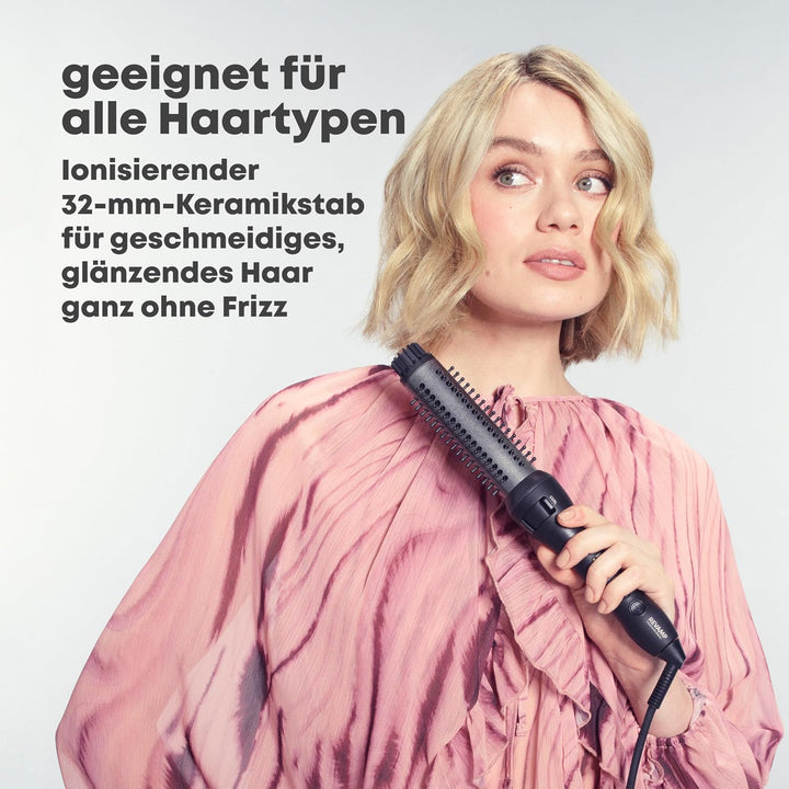 Revamp Progloss Keramikbürste für Volumen und Wellen - 32-mm Keramik- und Ionenbürste mit einziehbar