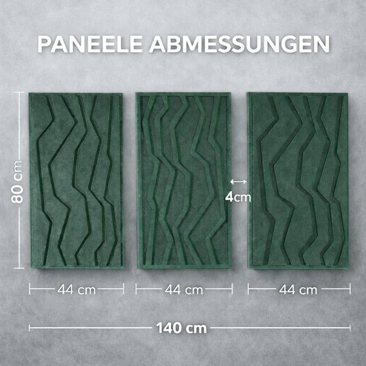 NIC’BRUX® Akustikpaneele Set 3er 80x44 cm – Modernes Akustikbild Wanddesign aus PET-Filz | Schallabs