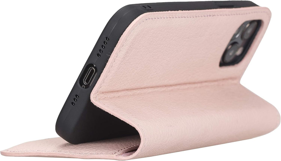 Solo Pelle aufklappbare Lederhülle kompatibel für iPhone 12 I 12 Pro in 6.1 Zoll inkl. 1 Kartenfach