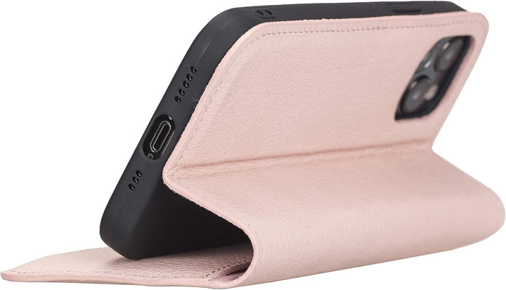Solo Pelle aufklappbare Lederhülle kompatibel für iPhone 12 I 12 Pro in 6.1 Zoll inkl. 1 Kartenfach