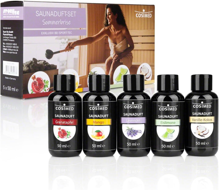 Sport-Tec Saunaduft-Set: 5 Flaschen à 50 ml, Made in Germany, Saunaaufguss