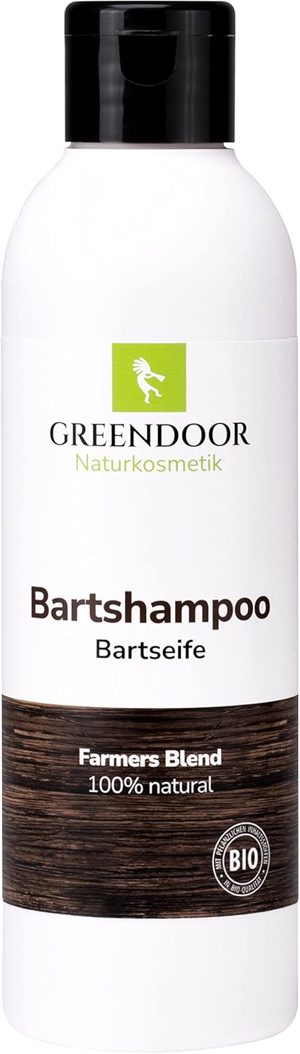 GREENDOOR Bartpflege-Set Basic BIO Bartöl 50ml und Natur Bartseife 200ml, vegan, Bartpflegeöl, Bart-