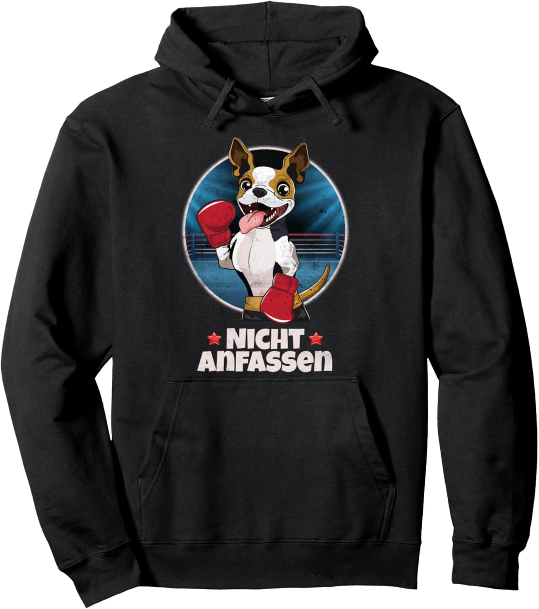 Süsser Hund im Boxring: Nicht anfassen - lustiger Spruch Pullover Hoodie
