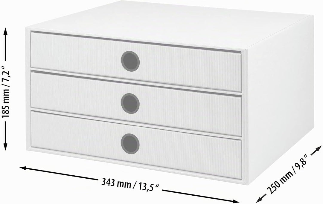 Rössler SOHO 3er Schubladenbox A4 aus Papier | Büro Organizer Schreibtisch| Büro Zubehör &amp; Bürobedar