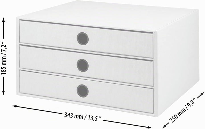 Rössler SOHO 3er Schubladenbox A4 aus Papier | Büro Organizer Schreibtisch| Büro Zubehör &amp; Bürobedar