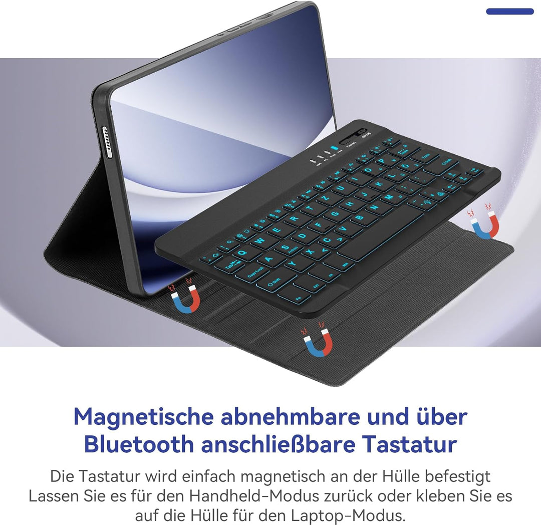 Olycism Tastatur Hülle kompatibel mit Samsung Galaxy Tab A9 8.7 Zoll 2023 mit Tastatur (Modelle: SM-
