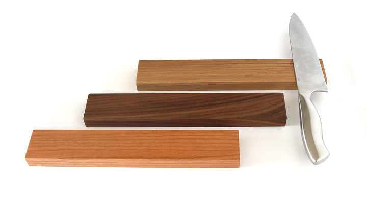 STREIFHOLZ Messerleiste magnetisch aus Holz, selbstklebender Messerhalter aus Eiche Nussbaum Kirschb