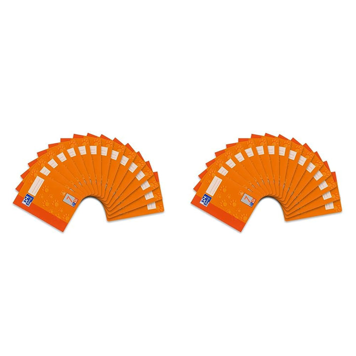 Oxford Schulheft A5, Lineatur 7, 16 Blatt, orange mit Tatzen, 15 Stück (Packung mit 2) 15 Stück 16 B