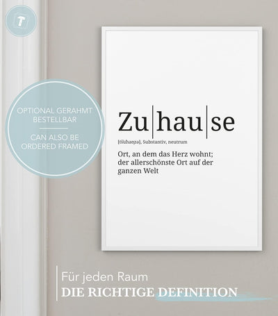 Papierschmiede® Definition: Zuhause, DIN A1 (59x84 cm), XXL Poster für Wohnzimmer, Schlafzimmer, Küc