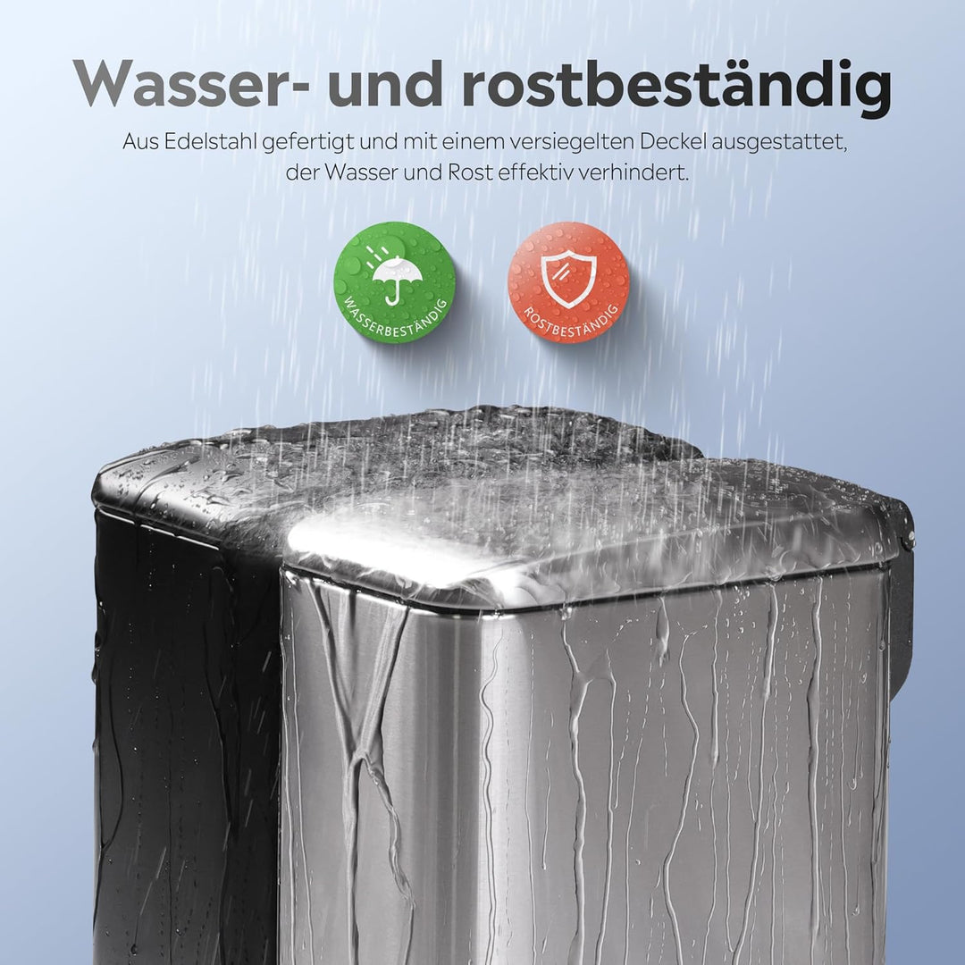 WLIVE Mülleimer Edelstahl, Treteimer mit Deckel, 5L kleiner Tretmülleimer Abfalleimer für Bad, Küche