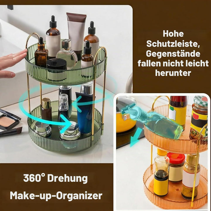 Make Up Organizer 360° Drehbar Schminktisch Organizer Kosmetik Organizer für Kosmetik Skincare Parfü