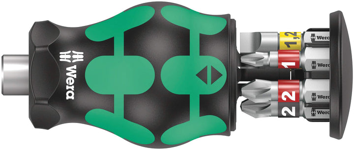 Wera 05008874001 Kraftform Kompakt Stubby 2 Schraubendreher mit Bit Magazin, 7-teilig KK Stubby Maga