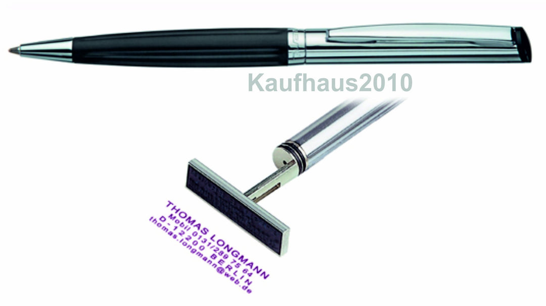 Heri Stempel-Kugelschreiber 6221, Silber / Schwarz