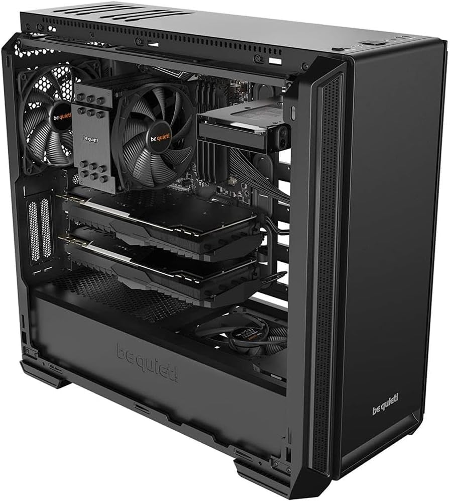 be quiet! Silent Base 601 Black PC-Gehäuse, 2X Pure Wings 2 140mm Lüfter, bis 360mm Radiator, E-ATX
