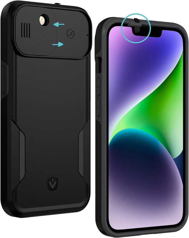 Spy-Fy iPhone 14 Plus Hülle mit Schiebekamera-Abdeckung Vorne und Hinten | Schütze Deine Privatsphär