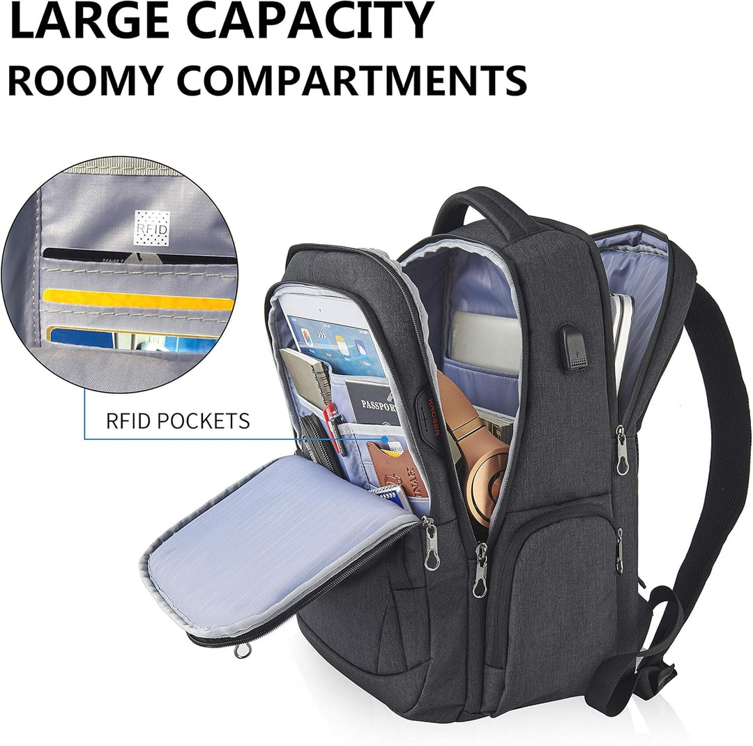 KROSER Laptop Rucksack 17,3'' Business Rucksack Schulrucksack Grosser Wasserdicht Taschen Reise Back