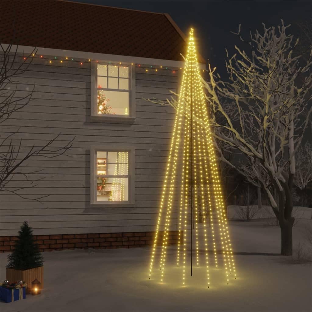 vidaXL Weihnachtsbaum mit Erdnägeln Lichterbaum Weihnachtsdeko Stern Beleuchtung Aussen Beleuchtet L