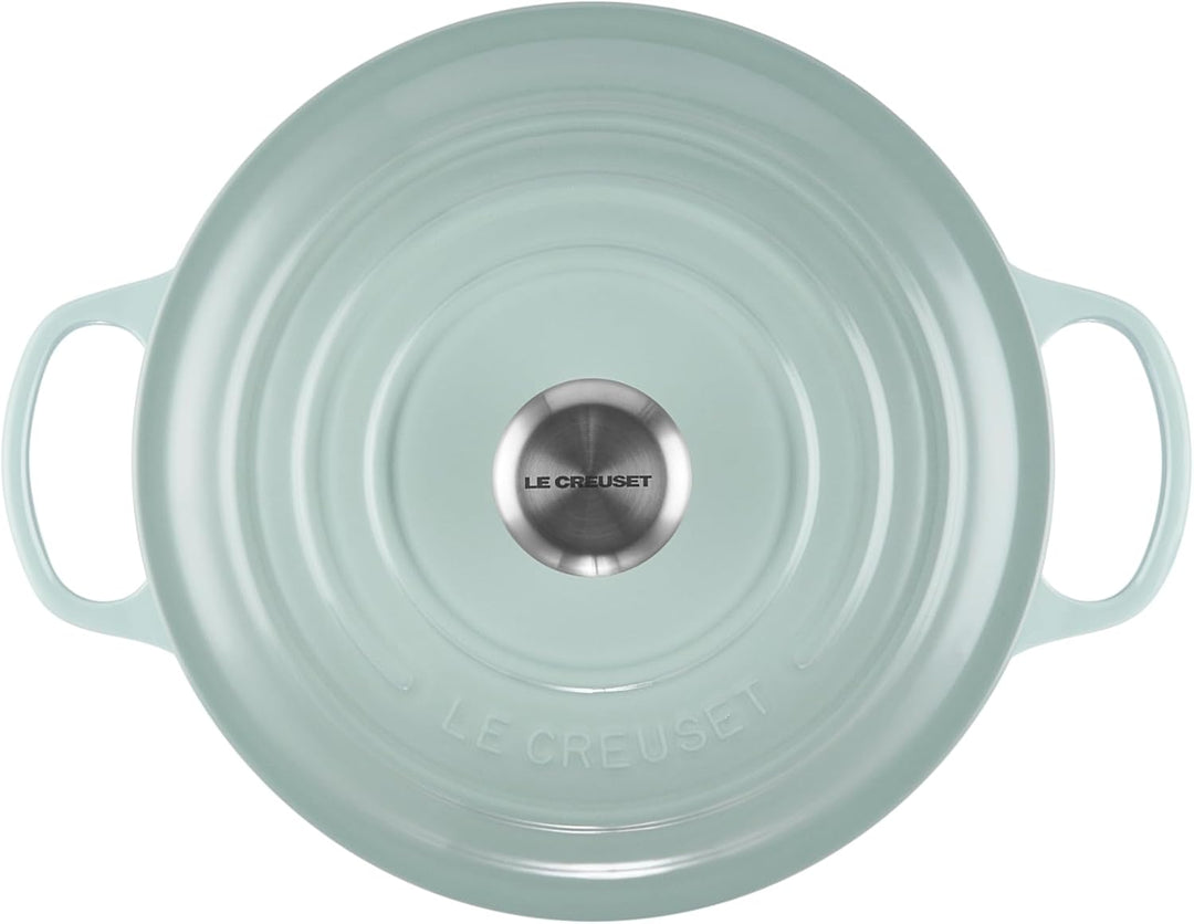 Le Creuset Signature Runder Bräter aus Gusseisen, 26 cm, 5,3 Liter, Sea Salt Sea Salt 5.5 Qt, Sea Sa