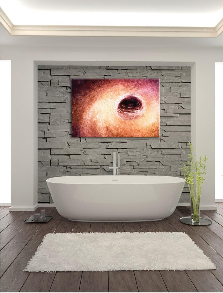 Pixxprint Loch mit Farbkontrasten / 100x70cm Leinwandbild bespannt auf Holzrahmen/Wandbild Kunstdruc